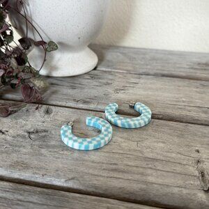 MACHETE Kate Hoops in Blue Checker NWT Lightweight Hypoallergenic